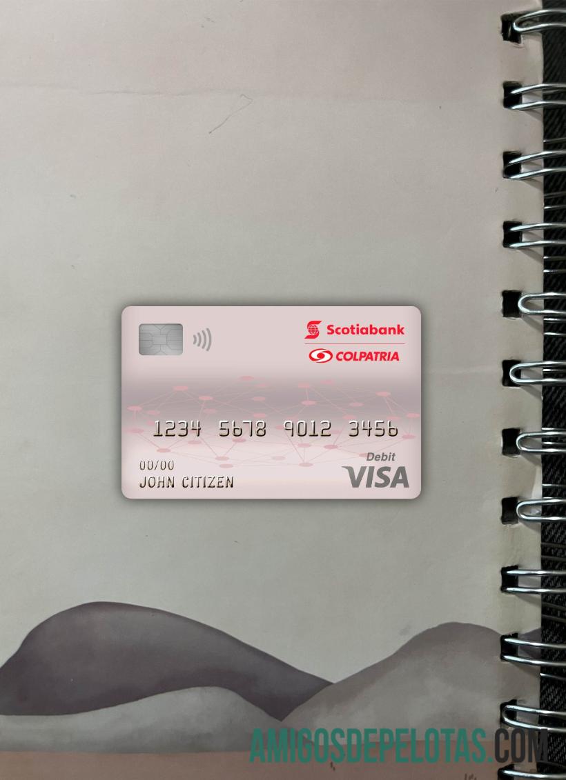Colômbia Scotiabank Colpatria Bank Visa Cartão de Débito Photolook Front modelo